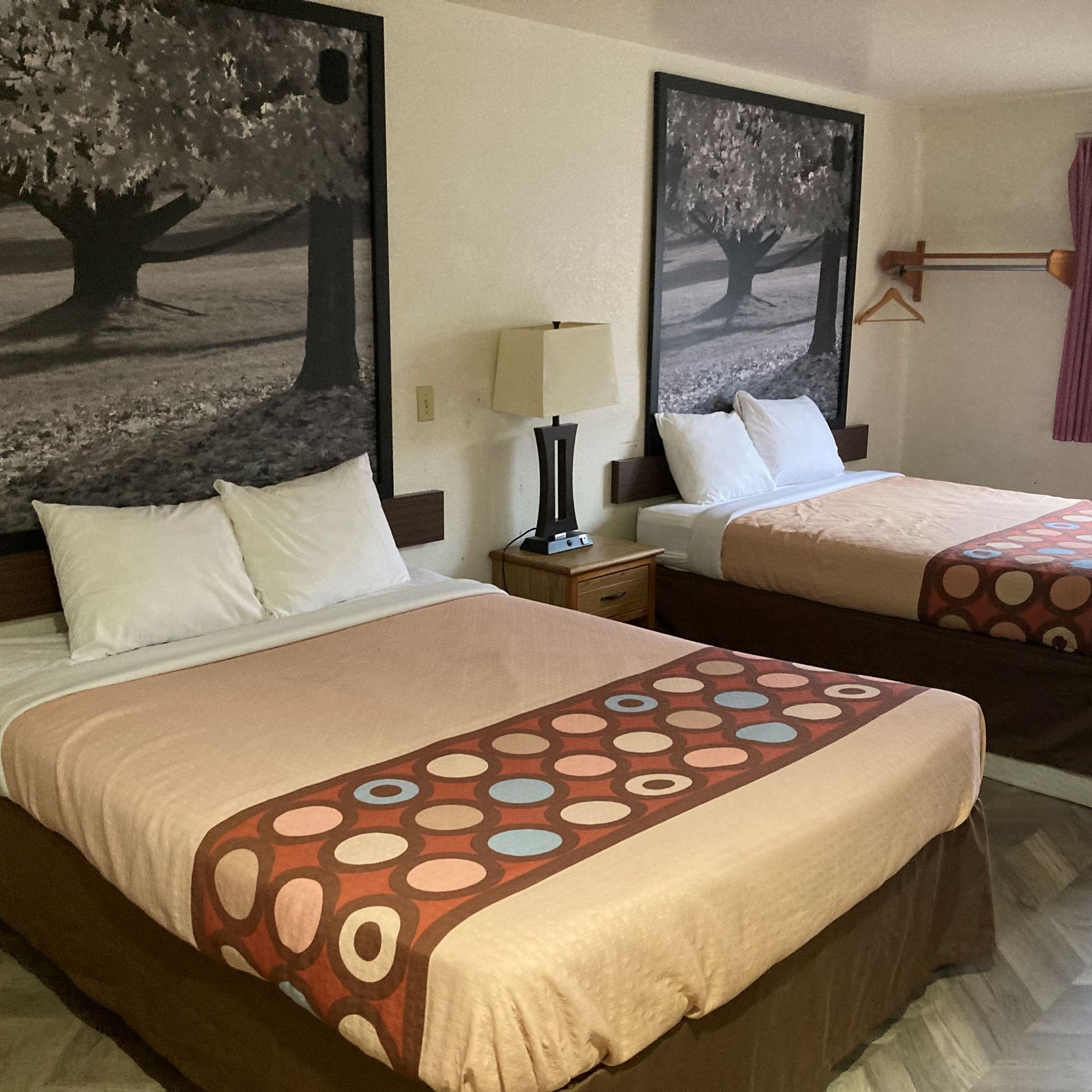 Hotel room with two beds