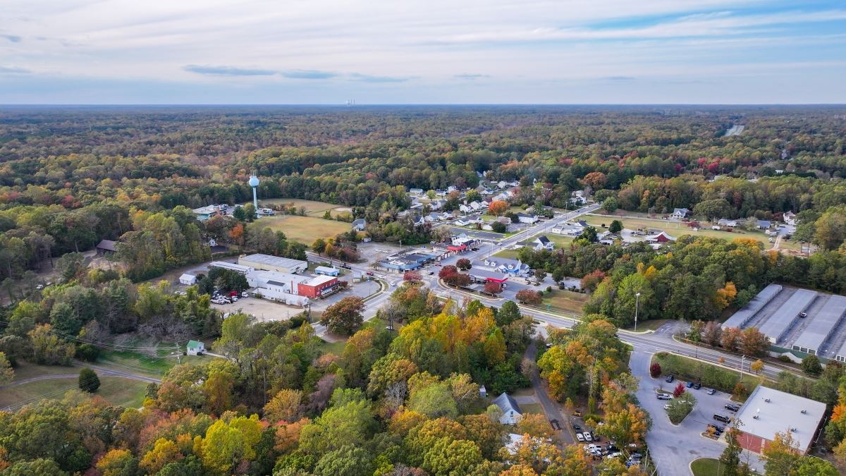 Aerial view of St. Leonard Town Center